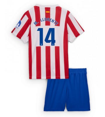Atletico Madrid Marcos Llorente #14 Primera Equipación Niños 2025-26 Manga Corta (+ Pantalones cortos)